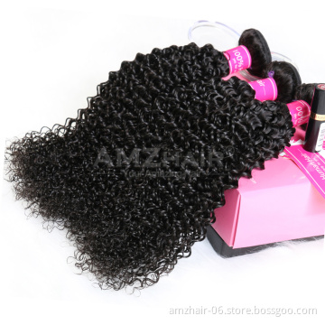 Wholesale Kinky Curly Raw Virgin Cuticle Aligned Brazilian Human Hair Extension 3 4 Bundles For Sale Double Weft Curly Hair